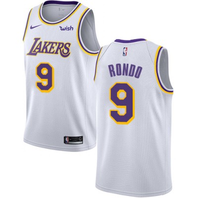 Nike Los Angeles Lakers #9 Rajon Rondo White Youth NBA Swingman Association Edition Jersey